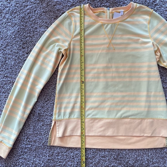 Lululemon | Run Warm Up Crew Top | Mellow Yellow Stripe | Size 4 - Picture 5 of 13